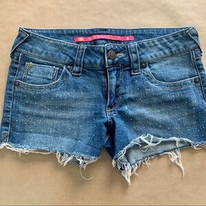 Tinsletown Cutoff Sparkle denim shorts